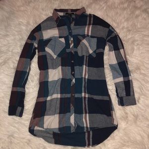 Long-sleeved button-up dress